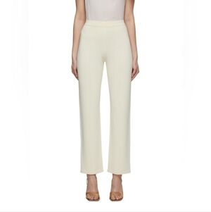 St. John Collection Santana Knit Cream/Khaki Straight leg Pant Size Small